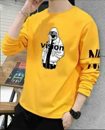 Hot Selling Cotton Full-sleeve Round Neck Tees For Men