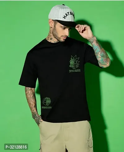 Reliable Black Polyester Printed T-Shirt For Men