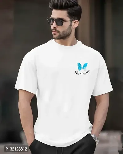 Reliable White Polyester Printed T-Shirt For Men-thumb0