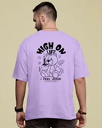 Reliable Purple Cotton Blend Printed T-Shirt For Men-thumb1