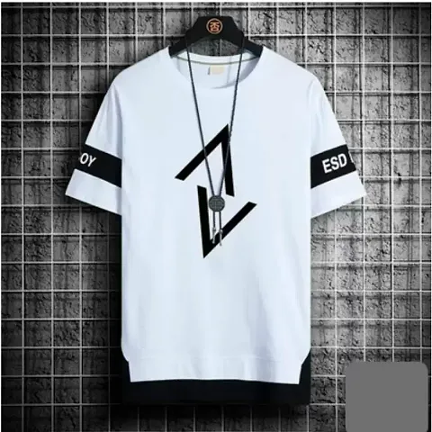 Stylish Fancy Blend Round Neck T-Shirts For Men