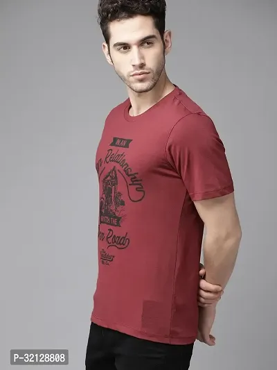 Reliable Red Polyester Printed T-Shirt For Men-thumb2