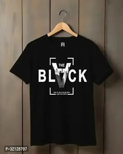 Reliable Black Polyester Printed T-Shirt For Men