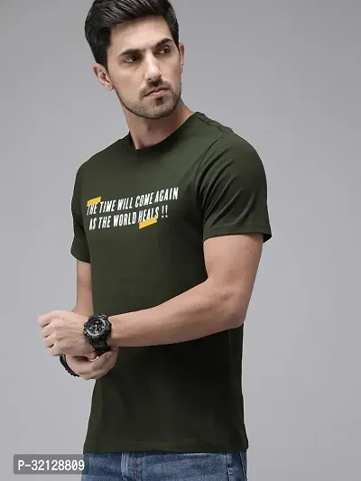 Reliable Green Polyester Printed T-Shirt For Men-thumb2