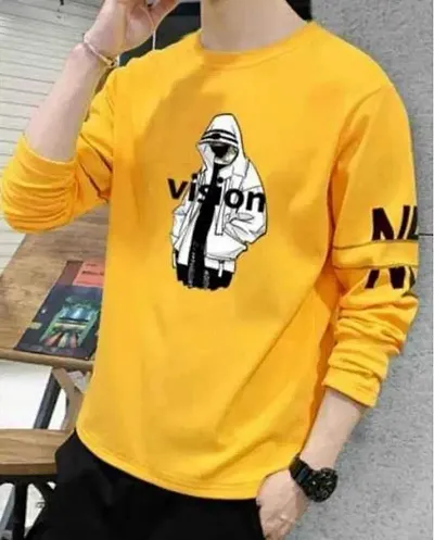 Elegant Round Neck Full Sleeves T shirt For Men