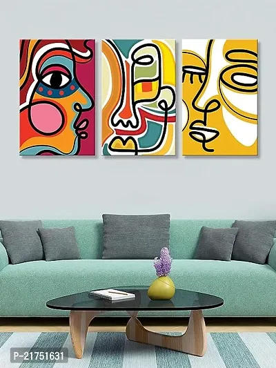 Classic Abstract Paintings For Wall Decor Set Of 3