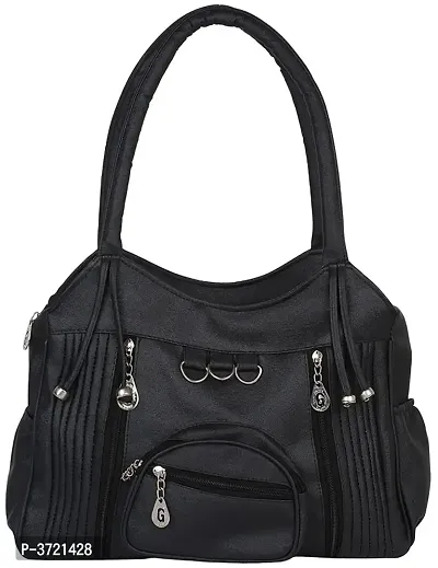 Black PU Handbag With 2 Compartment-thumb0