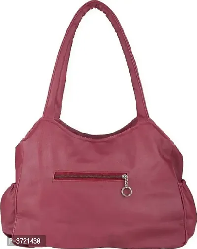 Magenta Pu Solid Handbags For Women-thumb2