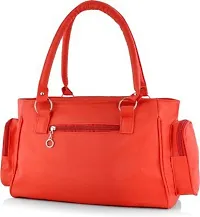 Stylish Red PU Handbag With 2 Compartment-thumb3