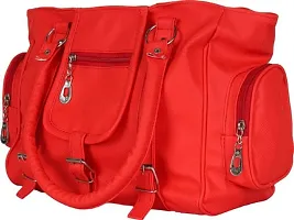 Stylish Red PU Handbag With 2 Compartment-thumb1