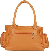 Stylish Tan PU Handbag With 2 Compartment-thumb1