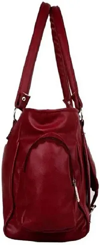 Elegant Maroon PU Handbag With 2 Compartment-thumb2