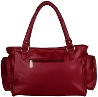 Elegant Maroon PU Handbag With 2 Compartment-thumb3