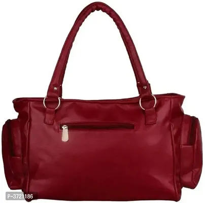 Elegant Maroon PU Handbag With 2 Compartment-thumb4