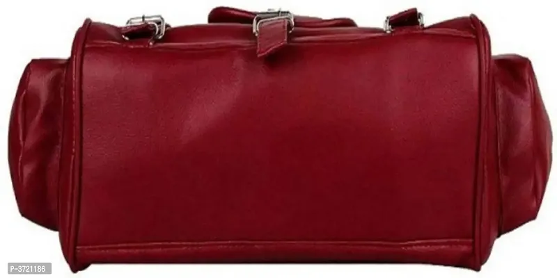 Elegant Maroon PU Handbag With 2 Compartment-thumb5