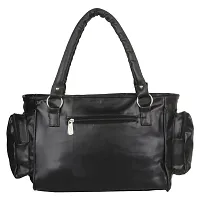 Stylish Black Pu Solid Handbags For Women-thumb1