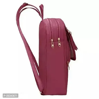 Elegant PU Maroon Backpack For Womens-thumb2