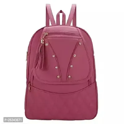 Elegant PU Maroon Backpack For Womens-thumb3