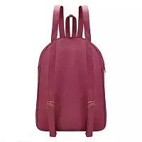 Elegant PU Maroon Backpack For Womens-thumb3
