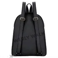 Fancy PU Leather Backpack For Women (Black)-thumb2