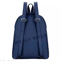 Fancy PU Leather Backpack For Women (Blue)-thumb2