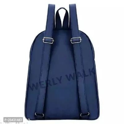 Fancy PU Leather Backpack For Women (Blue)-thumb3
