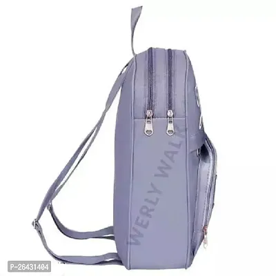 Fancy PU Leather Backpack For Women (Grey)-thumb2