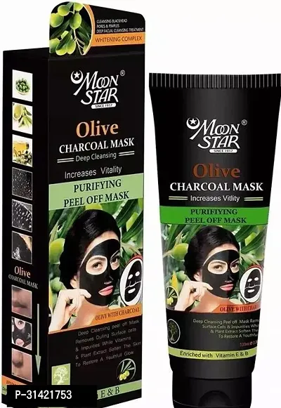 Moon Star Olive Charcoal Deep Cleansing Gel Peel Off Mask (100ml)