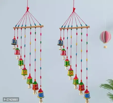 Stylish Colorful Wind Chimes For Home Decor Pack Of 2-thumb0