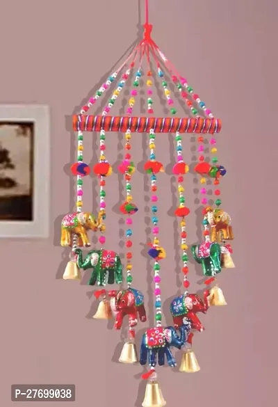 Handicraft wall hanging multicolourHandcrafted Rajasthani Bells Design Wall Hanging Decorative wall decoration PACK OF 1-thumb0