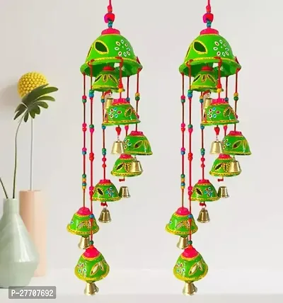 Home Decor Wind Chimes Bell Round Wall Hangings Decorative Toran Decoration PACK OF 2-thumb0