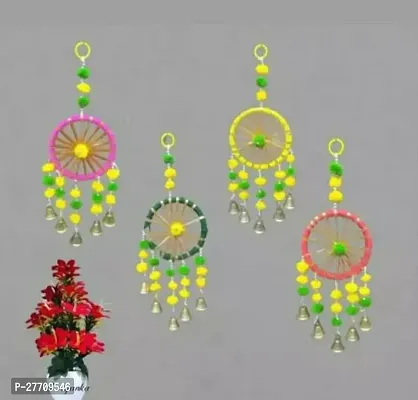 Wall Decor and Door Hangings for Home Decoration | Festive Decoration | Balcony, Room, Temple Decoration | Pooja Room Decoration | Decorative Hanging Items PACK OF 4-thumb0