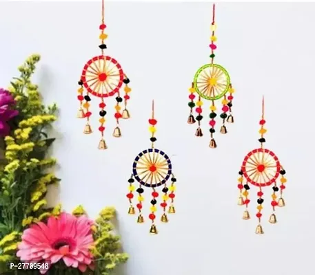 Wall Decor and Door Hangings for Home Decoration | Festive Decoration | Balcony, Room, Temple Decoration | Pooja Room Decoration | Decorative Hanging Items PACK OF 4-thumb0