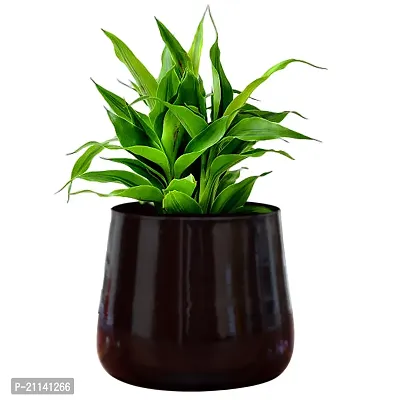 HOMSSY Brown Bucket Metal Planter Pot, For Home Decor, Living Room, Rust Free, Multipurpose Pot (Plants not Included)