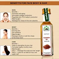 Hillpure Organic Premium Cold Pressed Flaxseed Oil, 100% Pure  Natural, Edible Flaxseed Oil, Alsi Seed Oil, For Face, Hair  Body (65 ml Glass Bottle)-thumb3