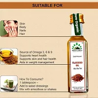 Hillpure Organic Premium Cold Pressed Flaxseed Oil, 100% Pure  Natural, Edible Flaxseed Oil, Alsi Seed Oil, For Face, Hair  Body (65 ml Glass Bottle)-thumb1
