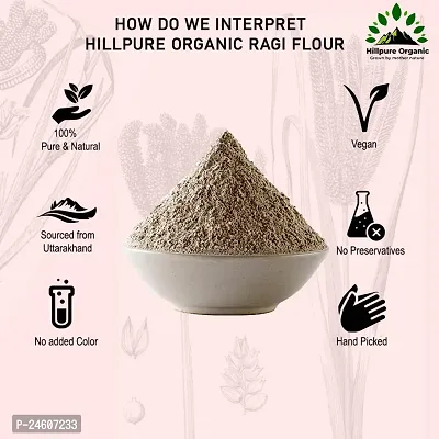 Hillpure Organic Ragi Flour |Finger Millet Flour| Nachani Flour| Unpolished Millet Rich in Protein | High Calcium, Iron, and Fibre | For Digestion Weight, 1 Kg-thumb3