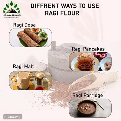 Hillpure Organic Ragi Flour |Finger Millet Flour| Nachani Flour| Unpolished Millet Rich in Protein | High Calcium, Iron, and Fibre | For Digestion Weight, 1 Kg-thumb2