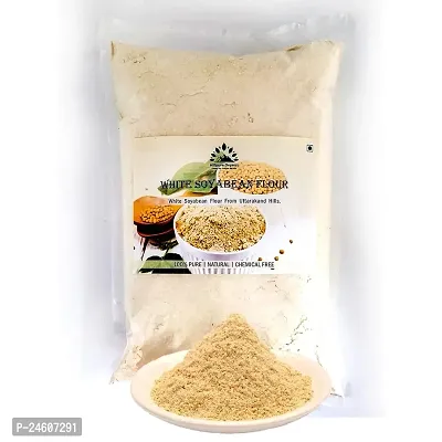 Hillpure Organic White Soyabean Flour | High Protein | Ancient Grain from Uttarakhand | 1 Kg