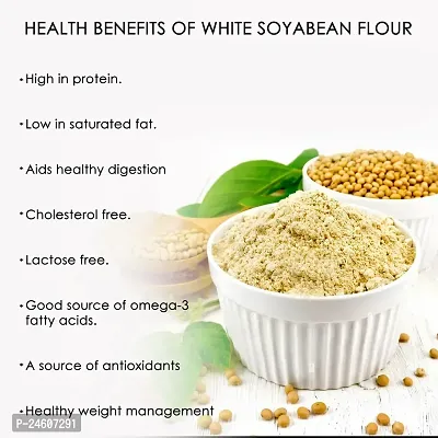 Hillpure Organic White Soyabean Flour | High Protein | Ancient Grain from Uttarakhand | 1 Kg-thumb2