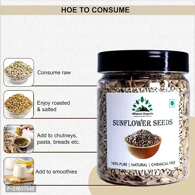 Hillpure Organic Sunflower Seeds, Raw Sunflower Seeds, Authentic and Natural for Healthy Diet, For Weight Management (300 gm)-thumb2