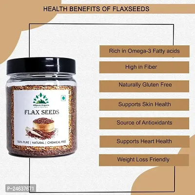 Hillpre Organic Flaxseeds, Alsi Seeds, Rich in Fibre and Omega-3, Raw Flaxseeds (300 gm)-thumb3