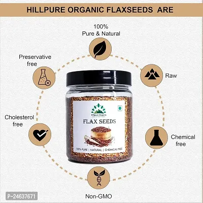 Hillpre Organic Flaxseeds, Alsi Seeds, Rich in Fibre and Omega-3, Raw Flaxseeds (300 gm)-thumb2