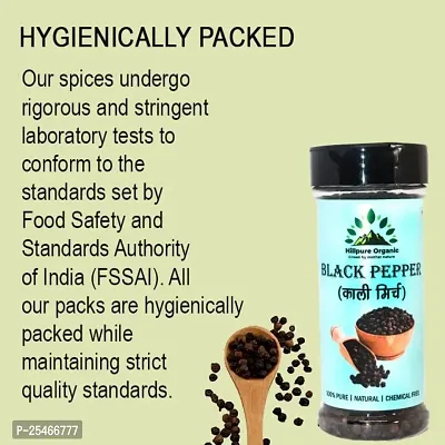 Hillpure Organic Black Pepper | Kali Mirch |100% Pure  Natural High Range Whole Black Peppercorns Special Bold | Zero Preservatives Farm Fresh Spicy Naturally Processed (100 + 100 gm) (Pack of 2)-thumb3