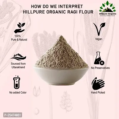 Hillpure Organic Ragi Flour |Finger Millet Flour| Nachani Flour| Unpolished Millet Rich in Protein | High Calcium, Iron, and Fibre | For Digestion Weight loss from Uttarakhand (1 Kg+1 Kg)-thumb2