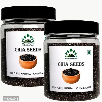 Hillpure Organic Chia Seeds, Raw Chia Seeds, Edible Seeds, For Weight Loss, Rich in Omega 3 (300 + 300 gm), Pack of 2