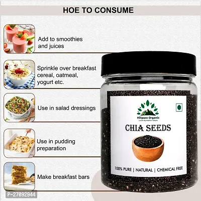 Hillpure Organic Chia Seeds, Raw Chia Seeds, Edible Seeds, For Weight Loss, Rich in Omega 3 (300 + 300 gm), Pack of 2-thumb3