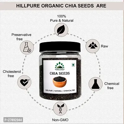 Hillpure Organic Chia Seeds, Raw Chia Seeds, Edible Seeds, For Weight Loss, Rich in Omega 3 (300 + 300 gm), Pack of 2-thumb2