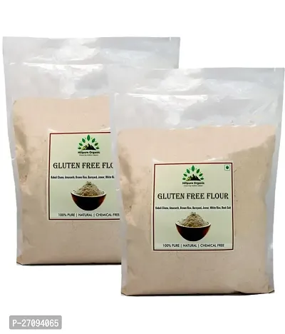 Hillpure Organic Gluten Free Flour, 6 Gluten Free Grains in 1, Gluten Free Atta, Diabetic Friendly (1 + 1Kg), Pack of 2