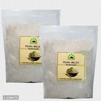 Hillpure Organic Pearl Millet Flour, Bajra Flour, Bajre ke atta, For Weight Loss  Digestive Health (1 + 1 kg), Pack of 2